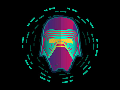 Kylo Ren - Dark Side meets Bright Side kylo ren star wars vector vector art vector illustration