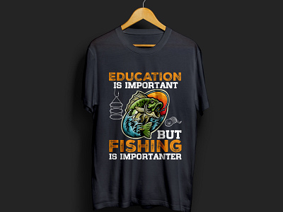 EDUCATION IS IMPORTANT BUT FISHING IS IMPORTNTER brand design complex t shirt fisherman fishing fishing t shirt graphic design tshirt design tshirts