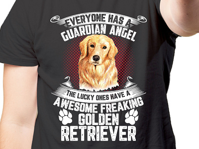 GOLDEN RETRIEVER LOVERS T-SHIRT DESIGN angel complex t shirt design dog lover doggy guardian illustration tshirt design tshirts