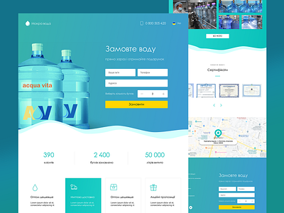 Mineral water landing page concept design landing page ui ux web website concept