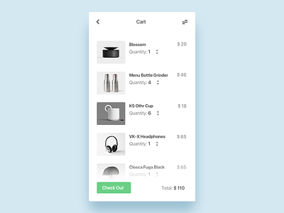 Cart app minimalist mobile shop shopping ui user interface ux