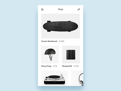 Shop app clean commerce e commerce ios minimal mobile shop ui user interface ux white