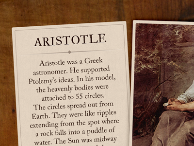 Aristotle Card astronomers card fireworks
