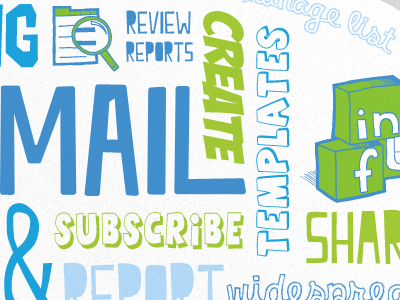 Mail 1 blue green illustration