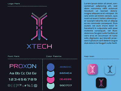 Technology Logo (XTECH) branding design graphic design icon illustration illustrator logo ui ux vector