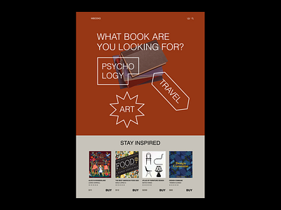 Landing page for bookshop books bookshop design landing page design landingpage minimal shop typography ui webdesign