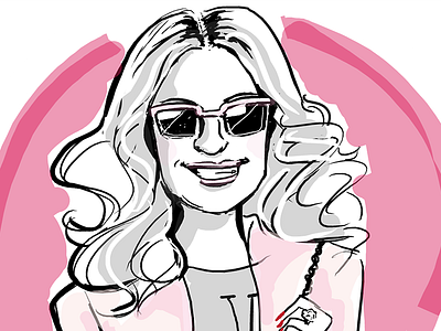 Leanne cartoon digital drawing pen pink portrait quick sketch