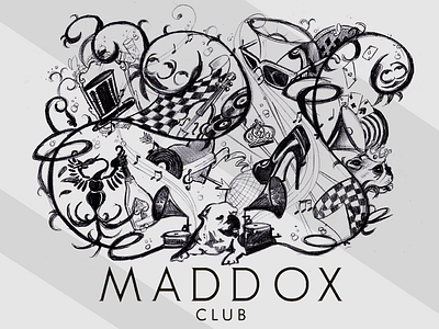 Hand made Logo for Maddox Club in London club hand made logo london maddox pencil