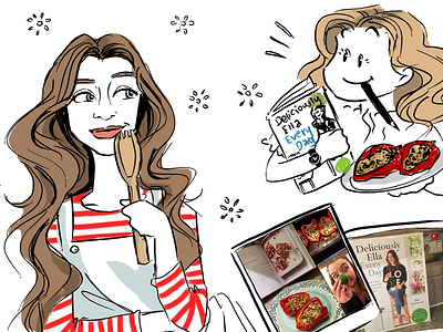 Deliciously Ella cartoon cookbook deliciously ella graphic design humour