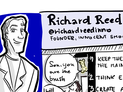 Richard Reed at Decoded Microsoft conference cartoon doodle facilitation graphic notes ppt presentation recording richard reed sketch sketch notes talk