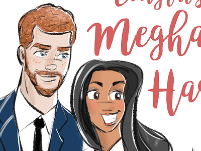 Meghan and Harry Engagement couple digital digital art drawing engagement harry ipad meghan prince harry