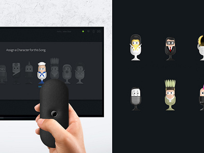SingingMachine - Character selection android app app app design custom device design icon illustration karaoke system design ui ux