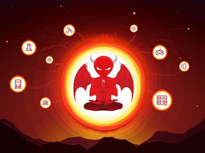 Vector Illustration for FireDaemon (Software Company)