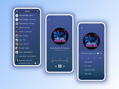 Music App app clean music musicapp songs ui uiux ux