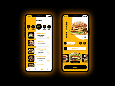 Fast Food App app burger burgers design fast food tasty ui uiux ux yummy