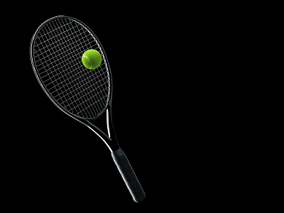 Tennis racket. Low key 3d render