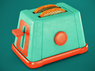 Cartoon styled toaster