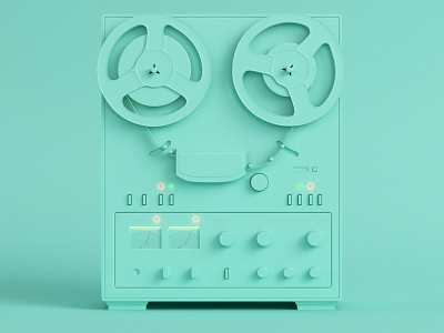 Reel to reel tape deck 3d analog audio illustration reel to reel reel to reel tape recorder render rendering retro sound stereo tape tape deck visualization
