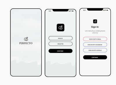 Wedding Vendor App app design icon onboarding ui splash screen typography ui ux web