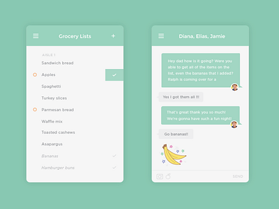 Grocery List app design mobile ui uiux ux