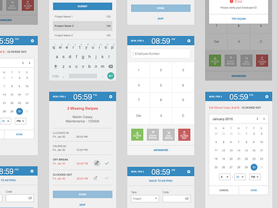 Employee Time Clock - Web app for all devices employee clock uxui webapp