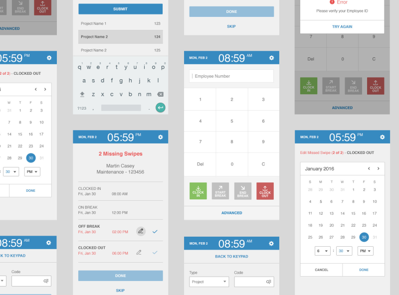 Employee Time Clock  app for all devices by modesigns on Dribbble