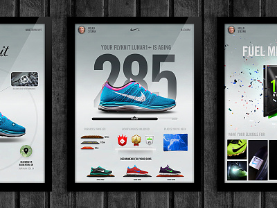 Nike Interactive Posters achievements nike nikefuel numbers posters shoes