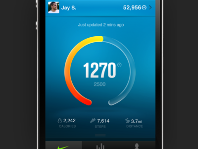 Nike+ FuelBand App app application blue fuelband infographics ios nike