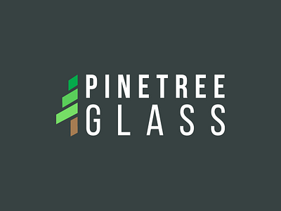 Pinetree Glass logo forest glass logo nature pine spruce tree wood