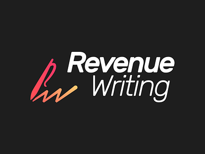 Revenue Writing Logo brandind gradient graph logo pen rw work sans write writer writing