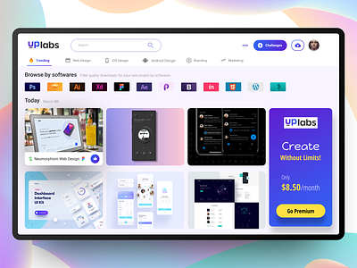 UpLabs UI ReDesign aesthetic design figma interface design product design ui design user experience ux design web design