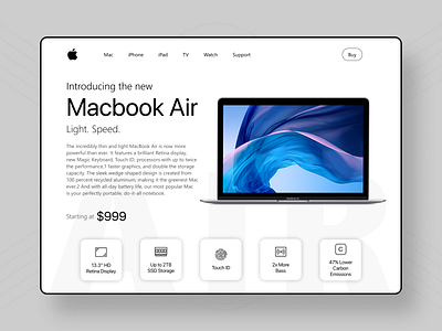 Macbook Air Landing Page Design