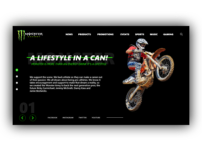 Monster Energy Web Interface Redesign