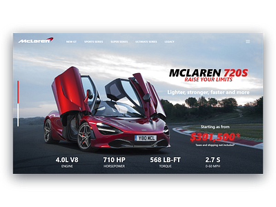 McLaren 720s Landing Page Design