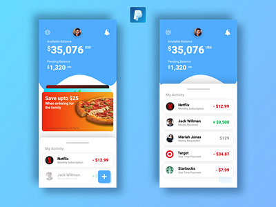 PayPal Mobile App Design