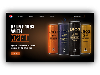 1893 Pepsi Cola Web UI/UX Design