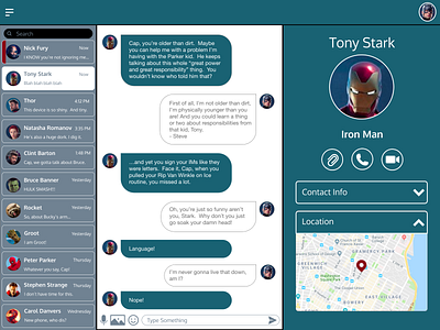 Direct Messaging avengers chat app dailyui design humor messages messaging ui ux web