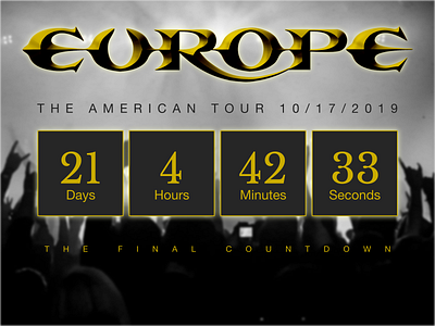 Countdown Timer arena rock branding countdown countdown timer dailyui design europe logo the final countdown ui ux web