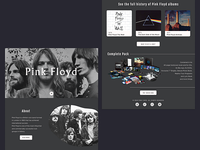 Design Pink Floyd website design simple desigh typography ui ui desigh webdesign website website design