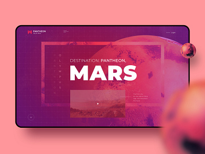 Treveling to Mars design hero landing page mars ui