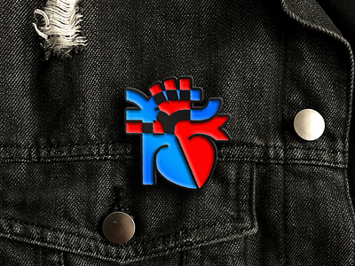 Heart icon enamel pin