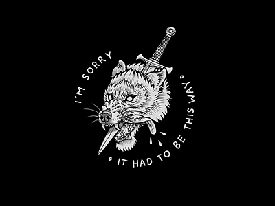 Sometimes, death is a kindness dagger death design illustration knife tattoo wolf