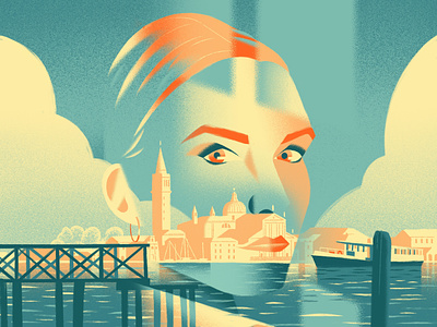 Venice's face city eyes face illustration italy portrait reflection sea skyline venice women