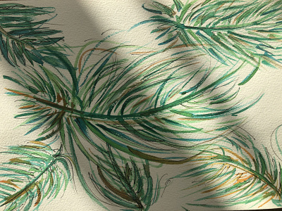 Watercolour Illustration - Tropical leaves