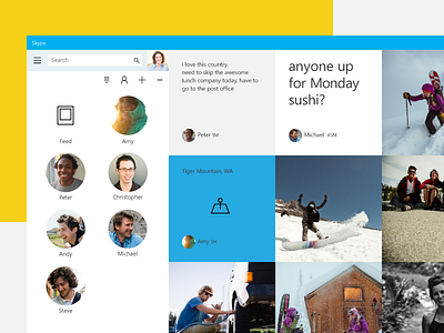 Skype - Activity Feed activity feed basement tapes chat app envisioning future messenger app microsoft product design skype ui ux