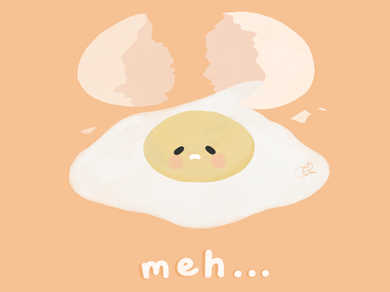 meh... β‘ art drawing digital illustration food art food egg illustration digital art procreate fan art gudetama