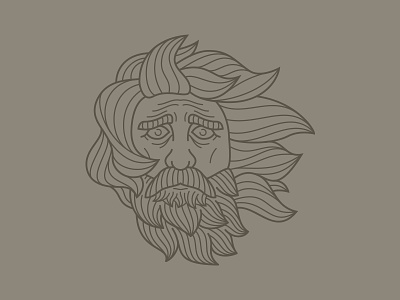Trying Times Mark beard eyes face hair hopeful logo monoline sad wind