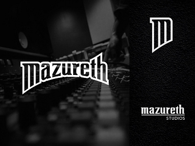 Mazureth Logo black branding lettering logo music studio white