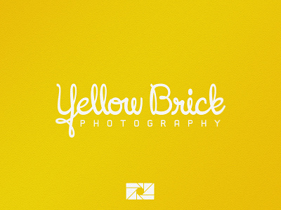 Yellow Brick Logo brick cursive lettering logo yellow