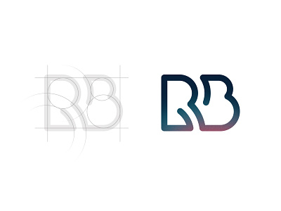 RB Monogram branding concept custom design grid lettering logo monogram monoline process rb typography vector
